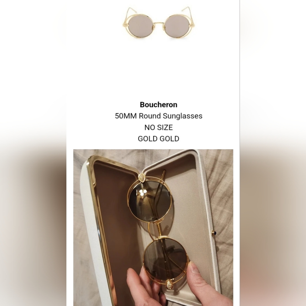 Boucheron Gold Round Sunglasses